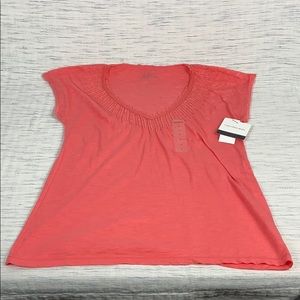Calvin Klein Jeans Cap Sleeve Tee in Flamingo